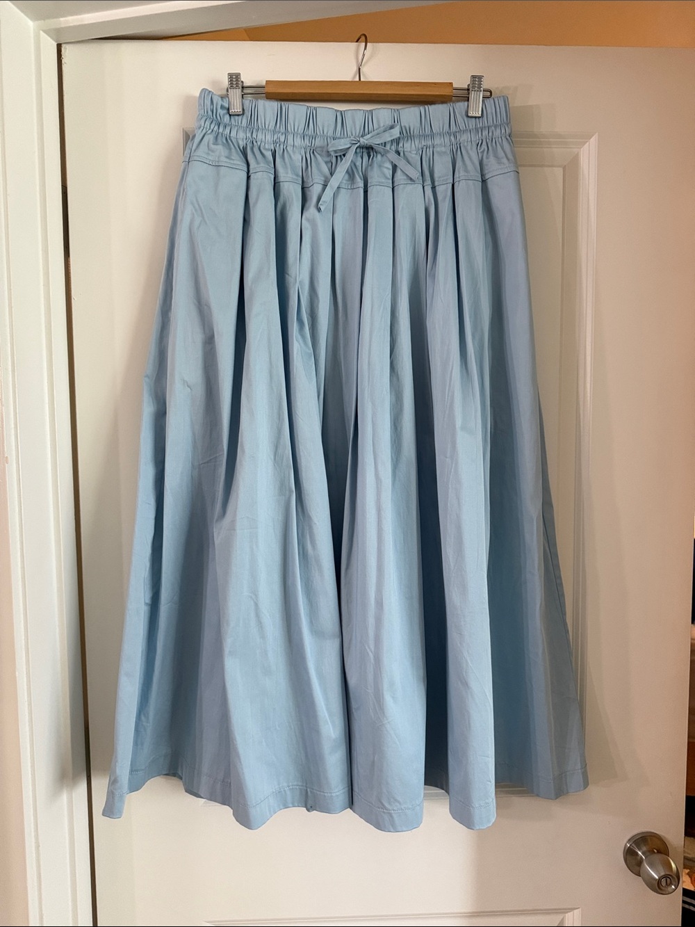 Blue Poplin Maxi Skirt